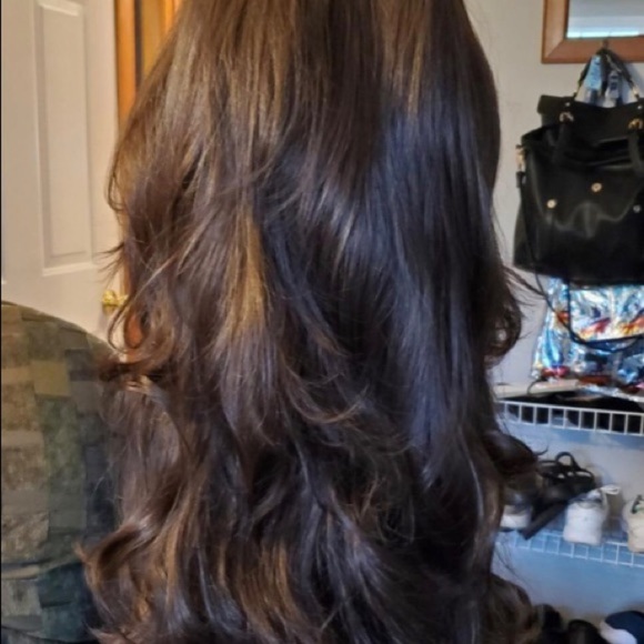 26” Brown Lace Front Long Wavy Wigs main image 5